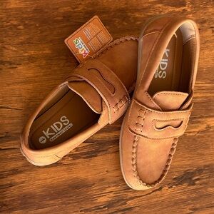 Hawkwell Tan Kids Slip-On Moccasin Loafers